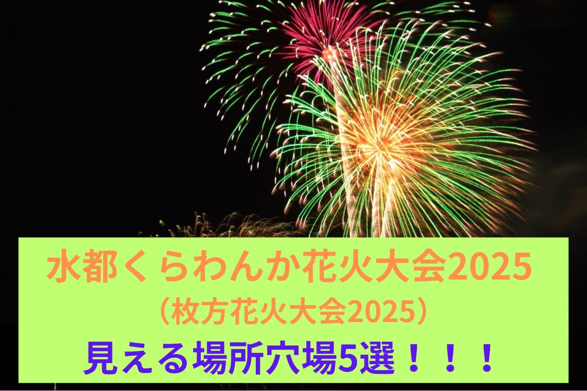 水都くらわんか花火大会2025 見える場所穴場5選！（枚方花火大会2025）