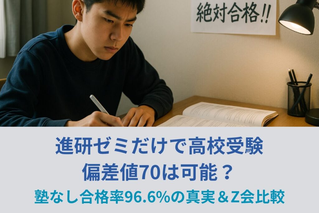 進研ゼミだけで高校受験 偏差値70は可能？塾なし合格率96.6%の真実＆Z会比較