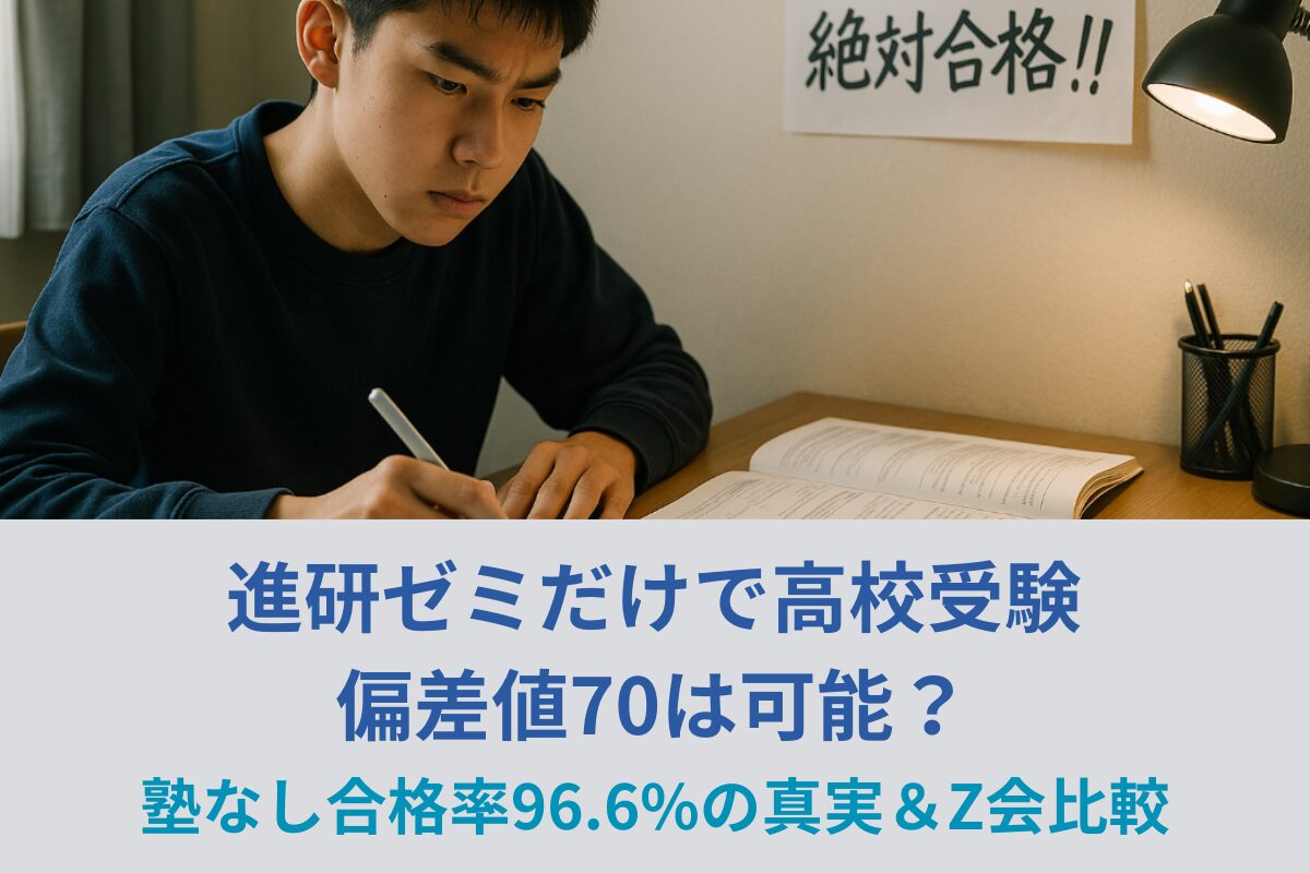 進研ゼミだけで高校受験 偏差値70は可能？塾なし合格率96.6%の真実＆Z会比較