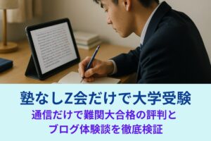 塾なしZ会だけで大学受験｜通信だけで難関大合格の評判とブログ体験談を徹底検証