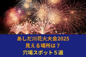 あしだ川花火大会2025見える場所は？穴場スポット５選