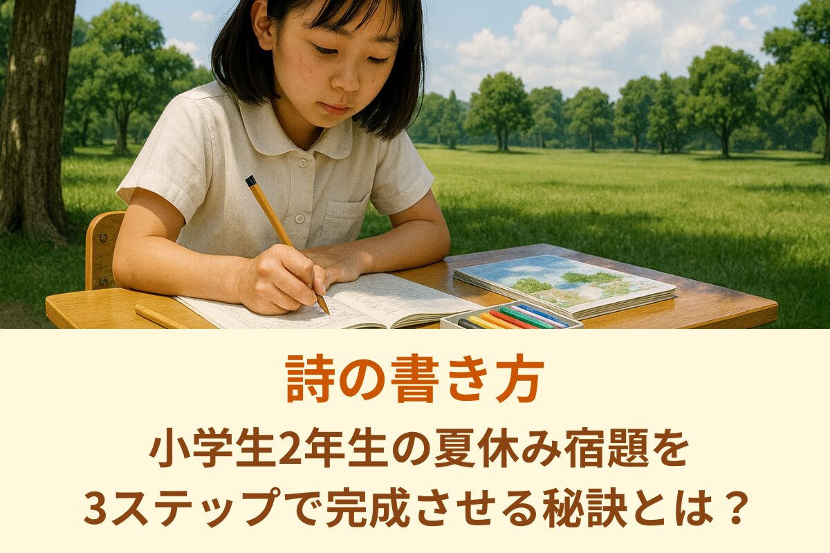 詩の書き方｜小学生2年生の夏休み宿題を3ステップで完成させる秘訣とは？