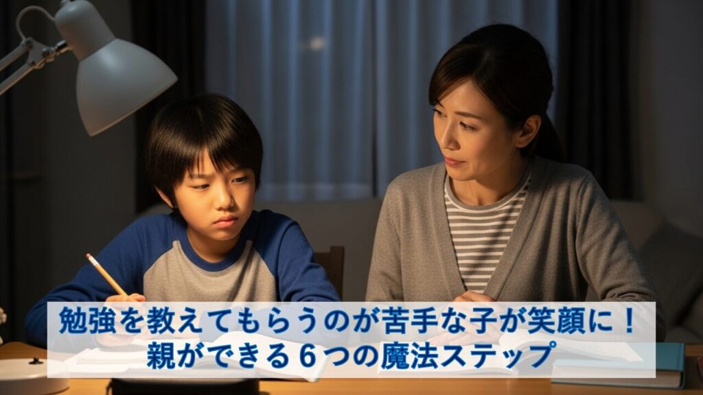 勉強を教えてもらうのが苦手な子が笑顔に！親ができる６つの魔法ステップ