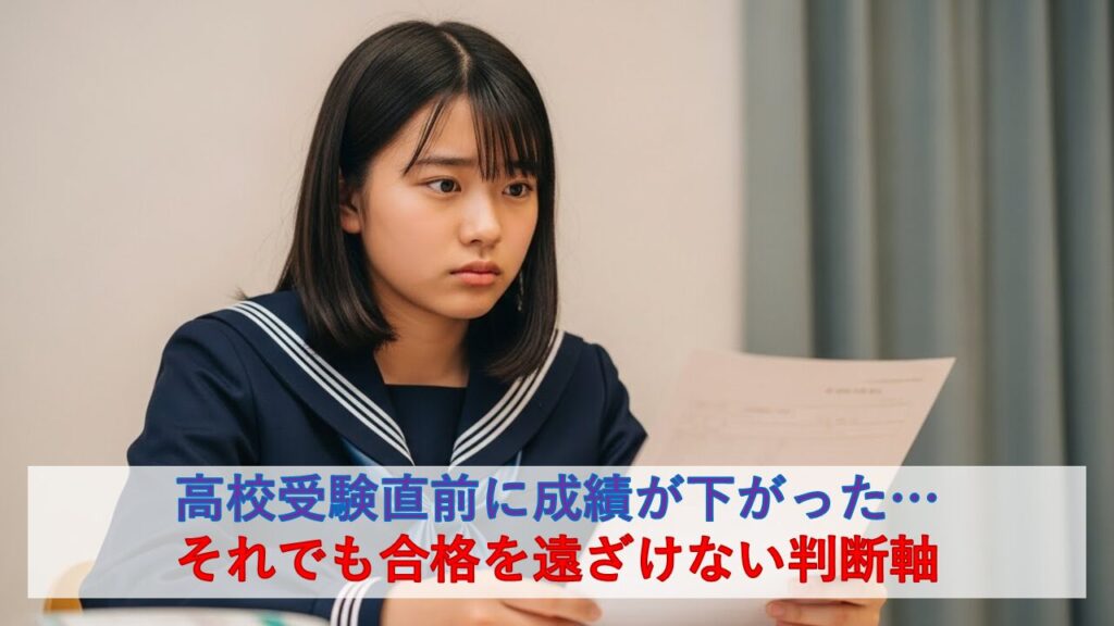 高校受験直前に成績が下がった…それでも合格を遠ざけない判断軸