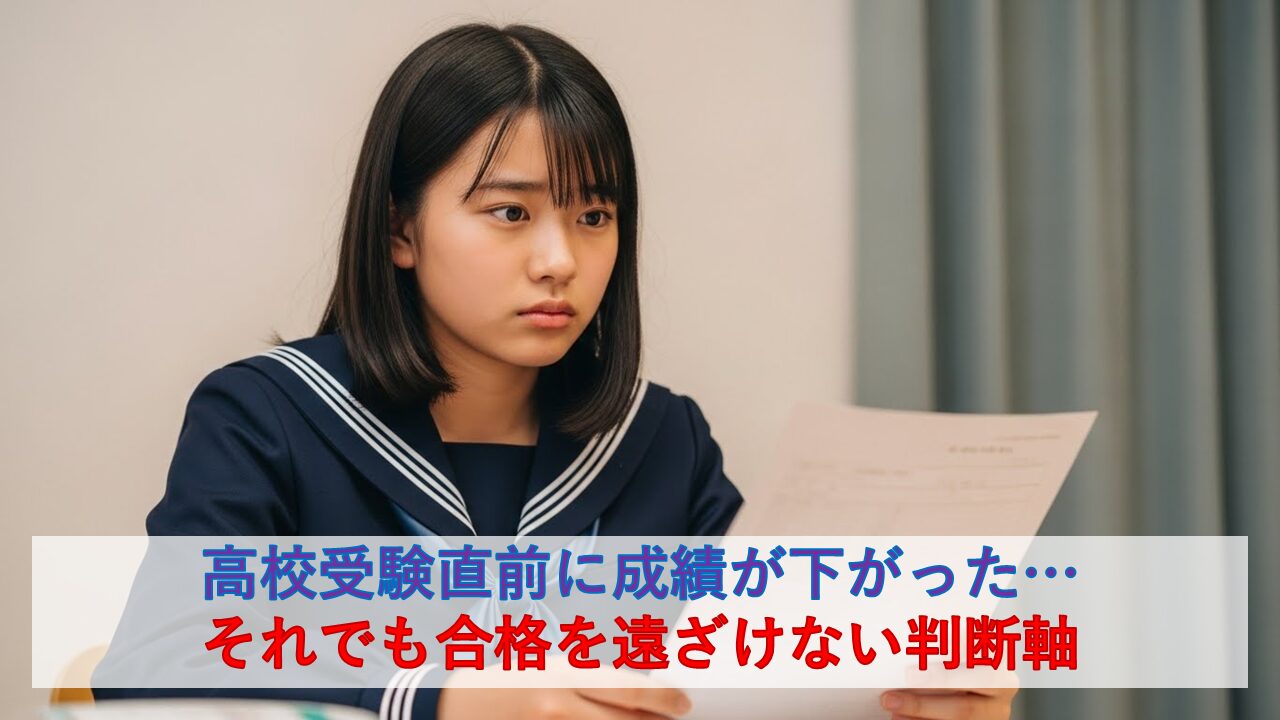 高校受験直前に成績が下がった…それでも合格を遠ざけない判断軸
