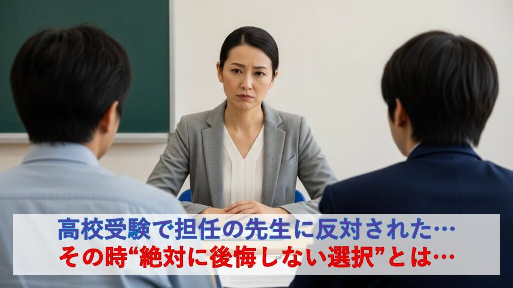 高校受験で担任の先生に反対された…その時“絶対に後悔しない選択”とは
