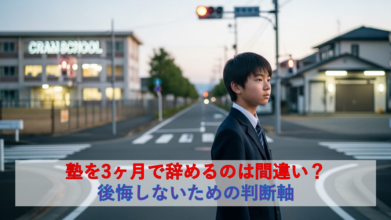 塾を3ヶ月で辞めるのは間違い?後悔しないための判断軸
