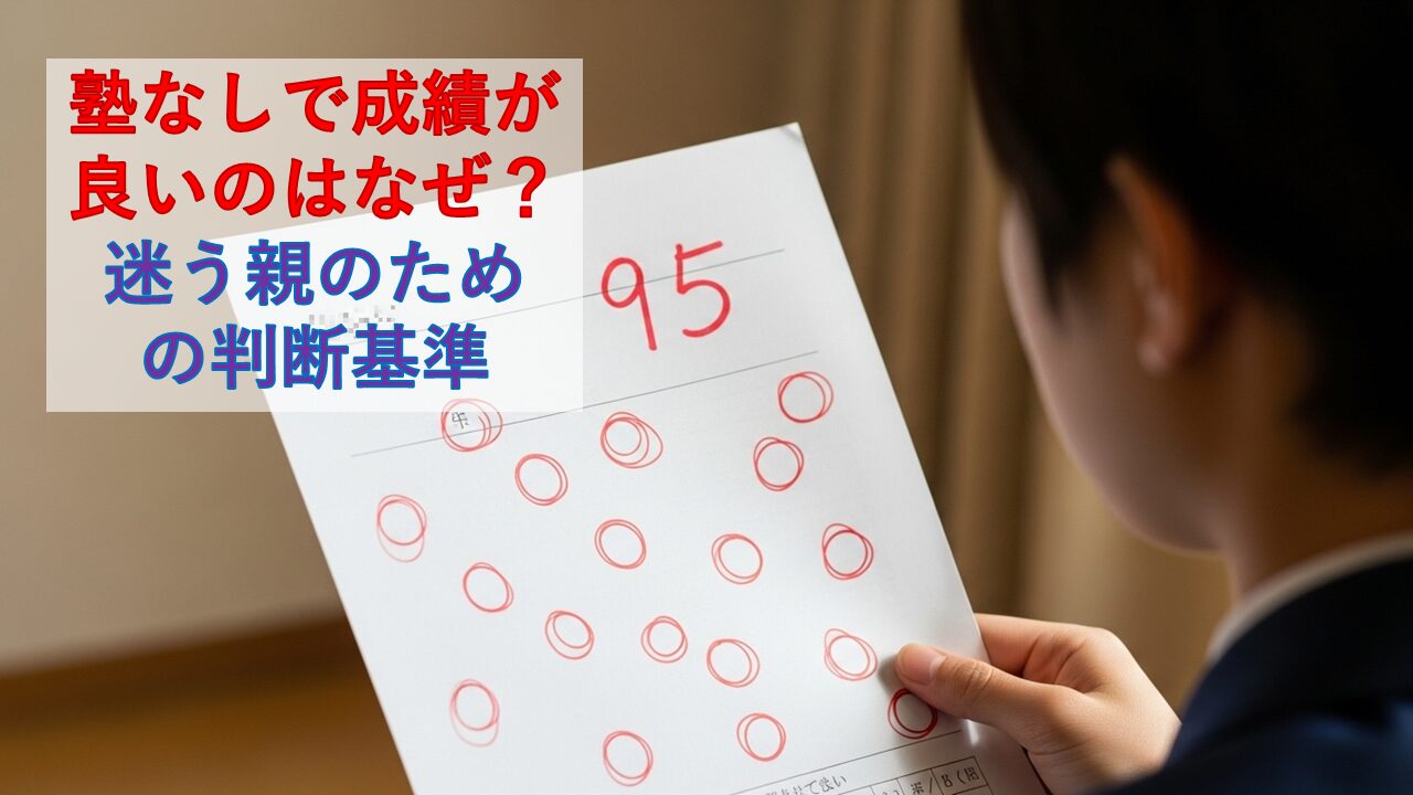 塾なしで成績が良いのはなぜ？迷う親のための判断基準