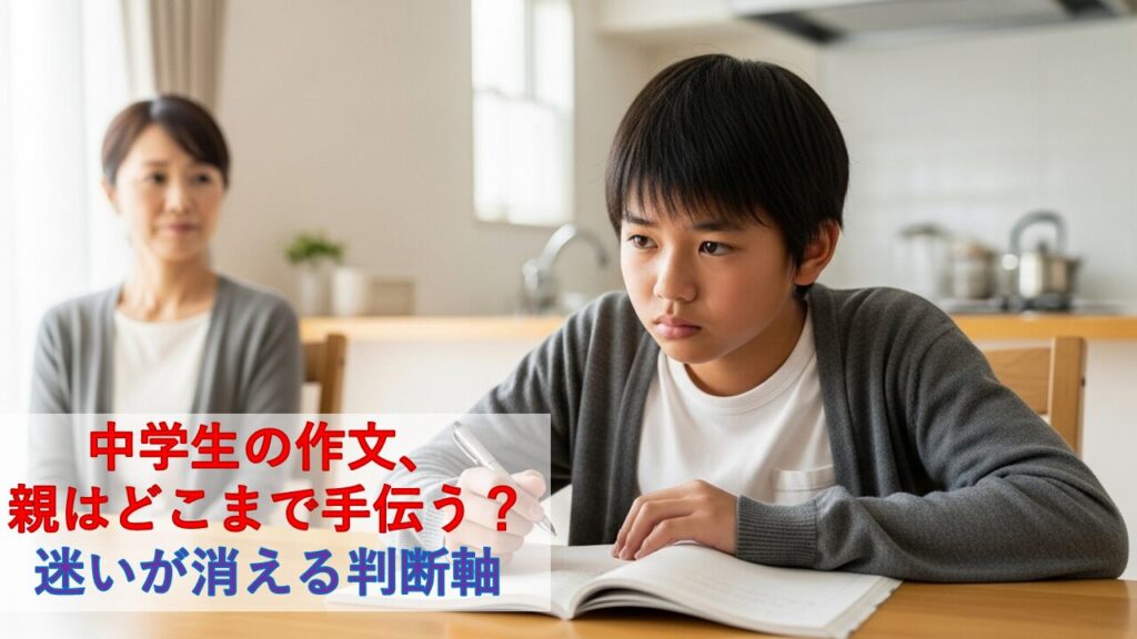 中学生の作文、親はどこまで手伝う？迷いが消える判断軸