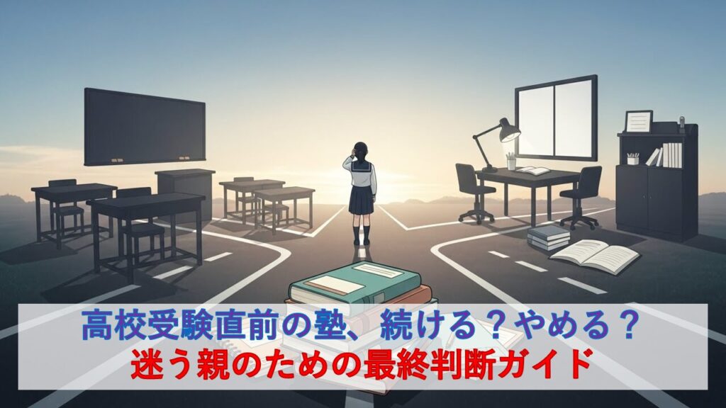 高校受験直前の塾、続ける？やめる？迷う親のための最終判断ガイド