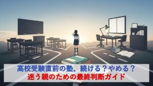 高校受験直前の塾、続ける？やめる？迷う親のための最終判断ガイド