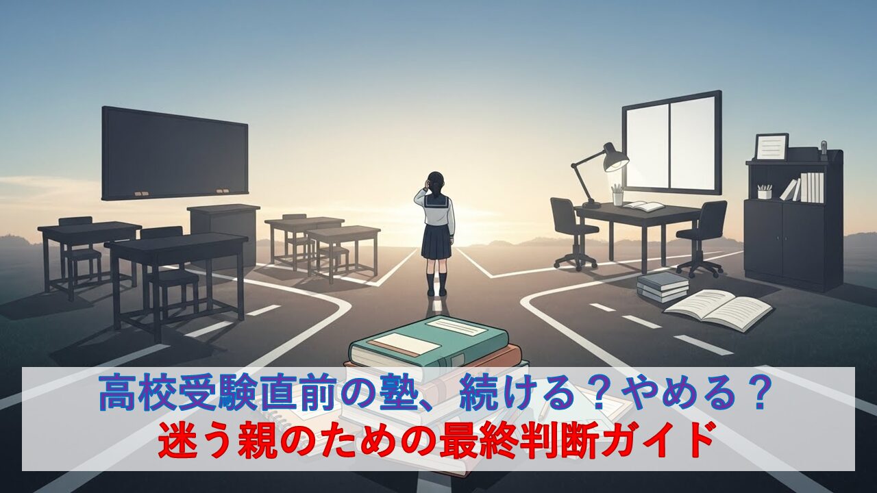 高校受験直前の塾、続ける?やめる?迷う親のための最終判断ガイド