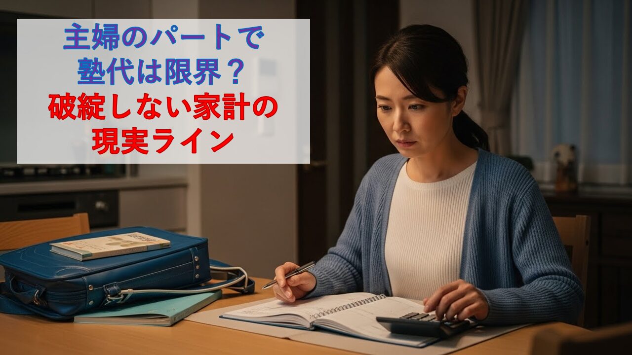 主婦のパートで塾代は限界？破綻しない家計の現実ライン