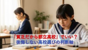 「貧乏だから都立高校」でいい？後悔しない高校選びの判断軸