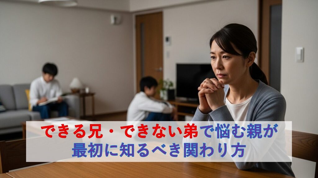 できる兄・できない弟で悩む親が最初に知るべき関わり方