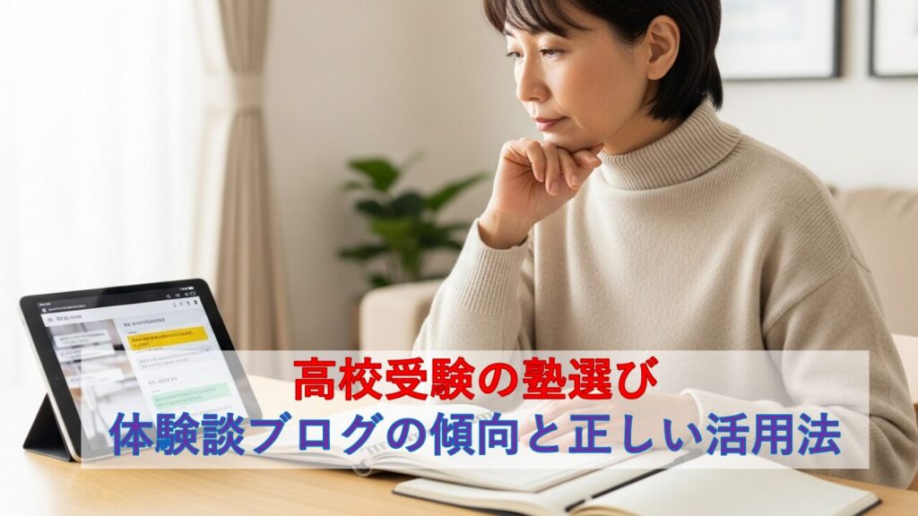 高校受験の塾選び｜体験談ブログの傾向と正しい活用法