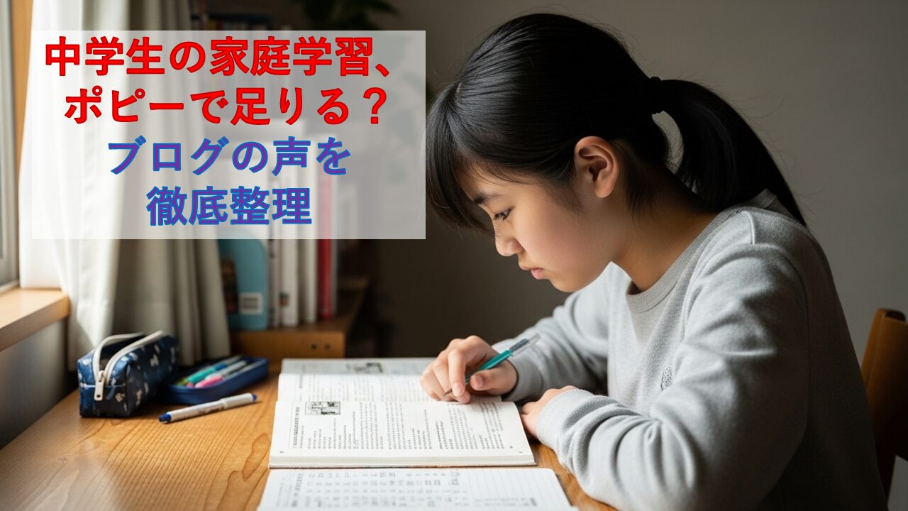 中学生の家庭学習、ポピーで足りる？ブログの声を徹底整理