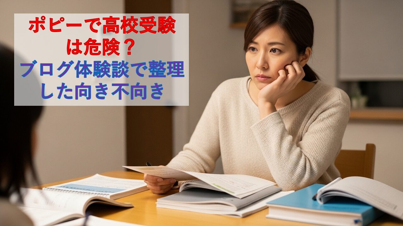 ポピーで高校受験は危険？ブログ体験談で整理した向き不向き