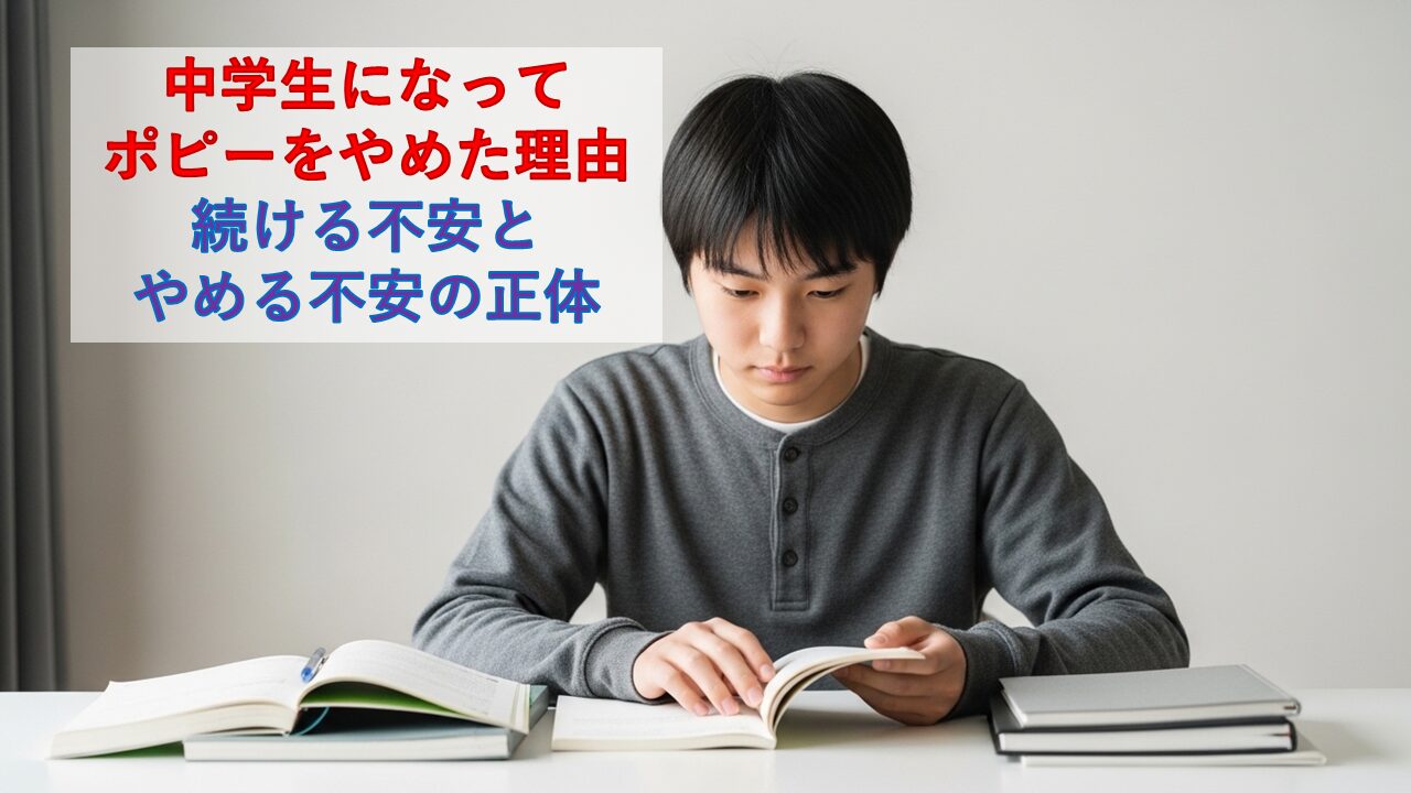 中学生になってポピーをやめた理由｜続ける不安とやめる不安の正体
