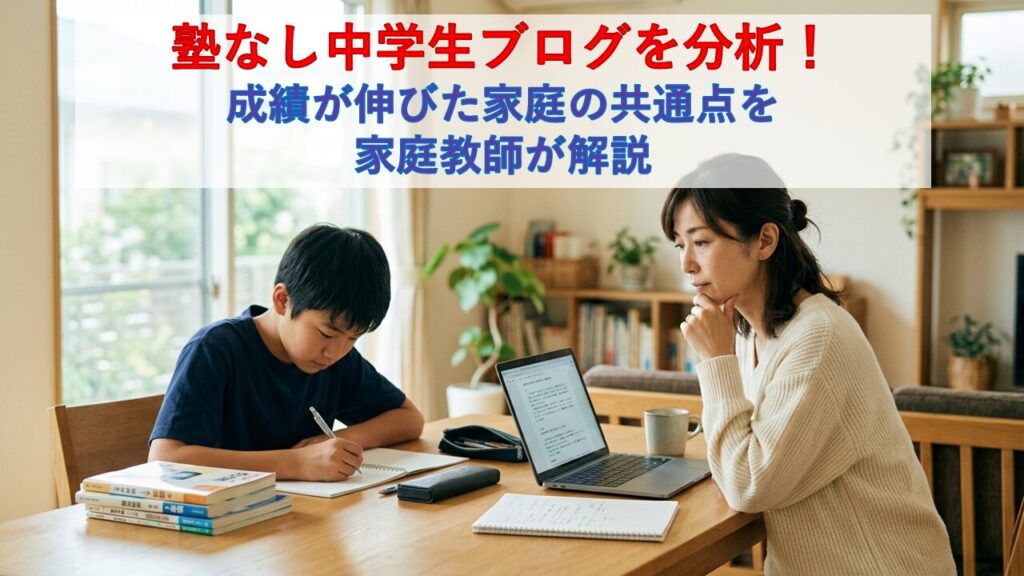 塾なし中学生ブログを分析！成績が伸びた家庭の共通点を家庭教師が解説